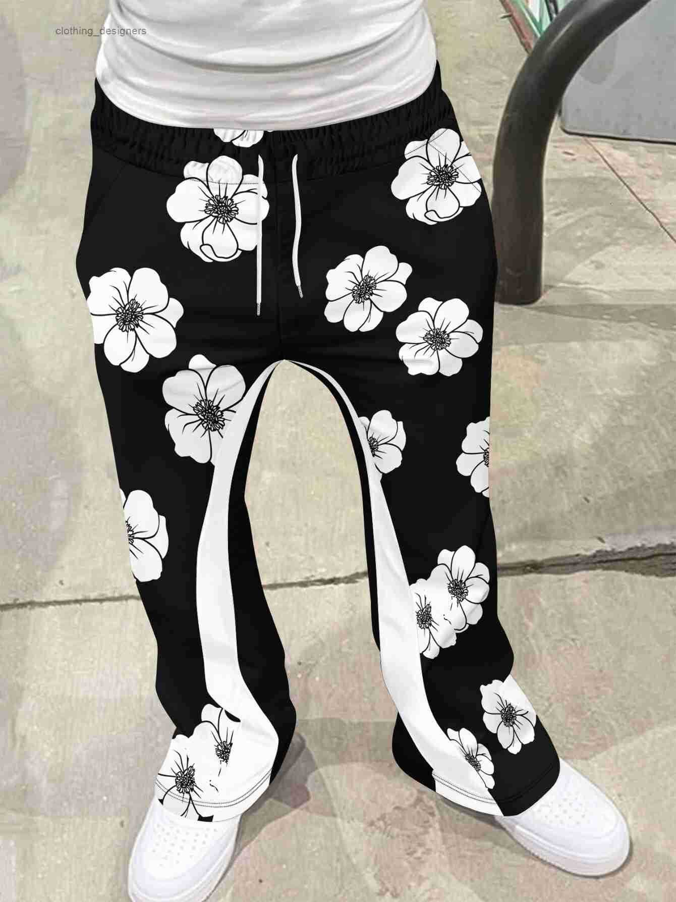 Luxury Brand Designer Clothes European And American Style Print Casual 2025 New Leopard Pattern Mens Fashion Versatile Breathable Loose Pants
