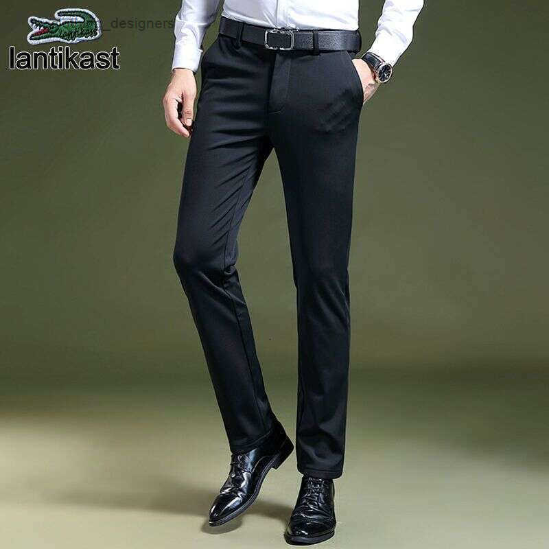 Noble designer hoodie Crocodile Summer Trend New Ice Silk Thin Breathable Mens Casual Pants Stretch LANTI KAST Business Trousers