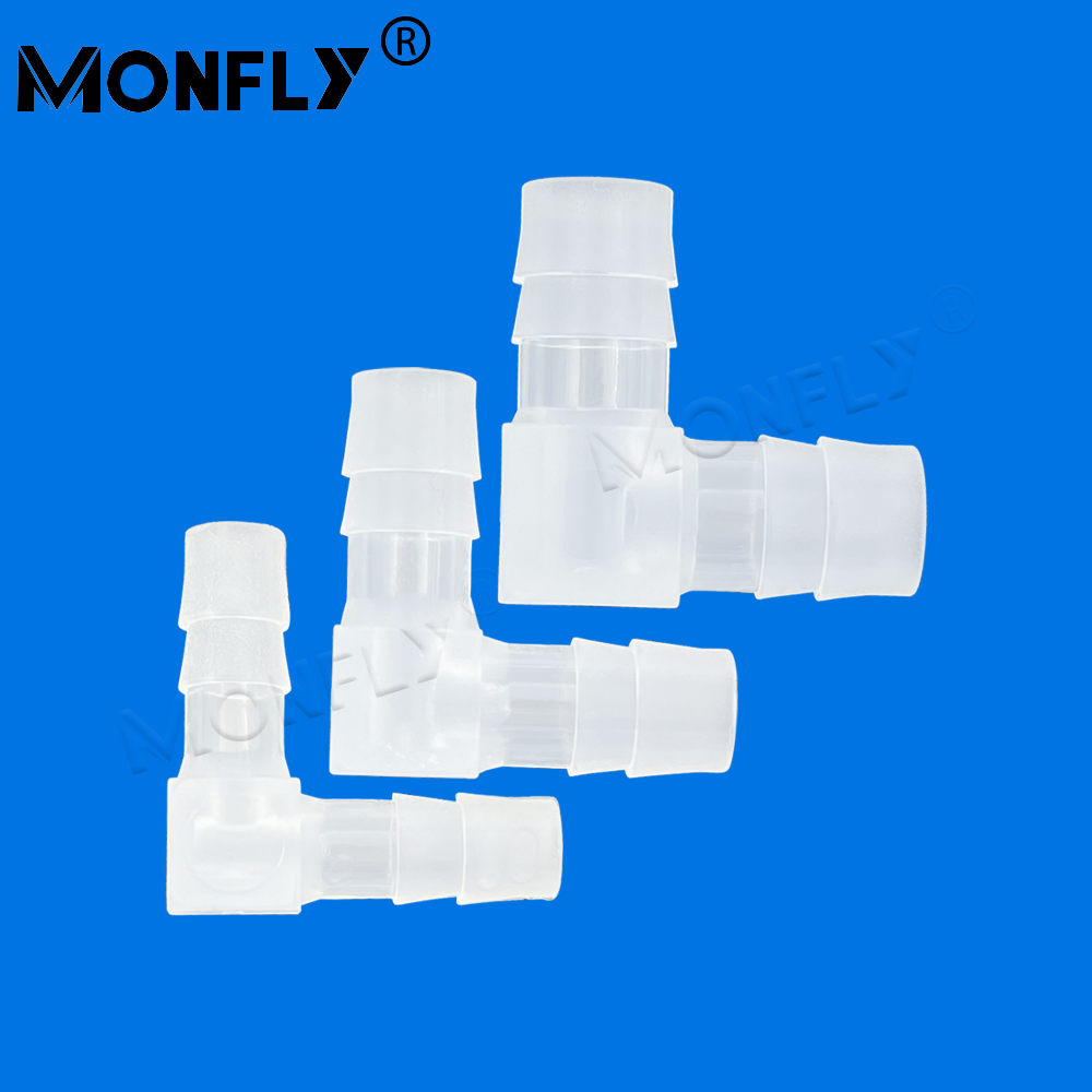 Monfly 5 pièces 4 ~ 20mm de qualité alimentaire PP connecteurs à coude égal Joints de tuyau de réservoir de poisson connecteur d'eau de jardin co