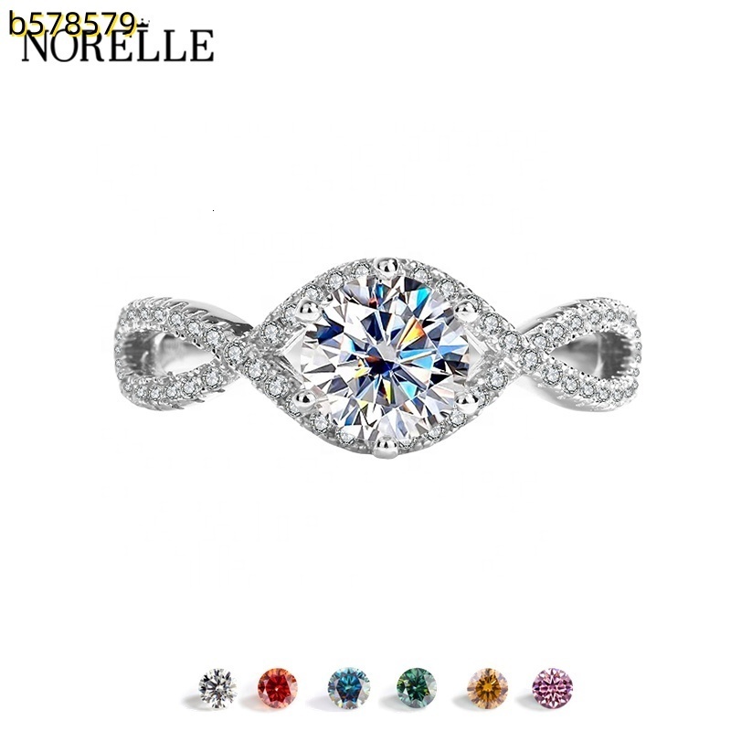 Luxury 925 Sterling Silver Twist Arm GRA VVS Moissanite Ring Classic Bright Cut Diamond Bridal Promise Jewelry for Women