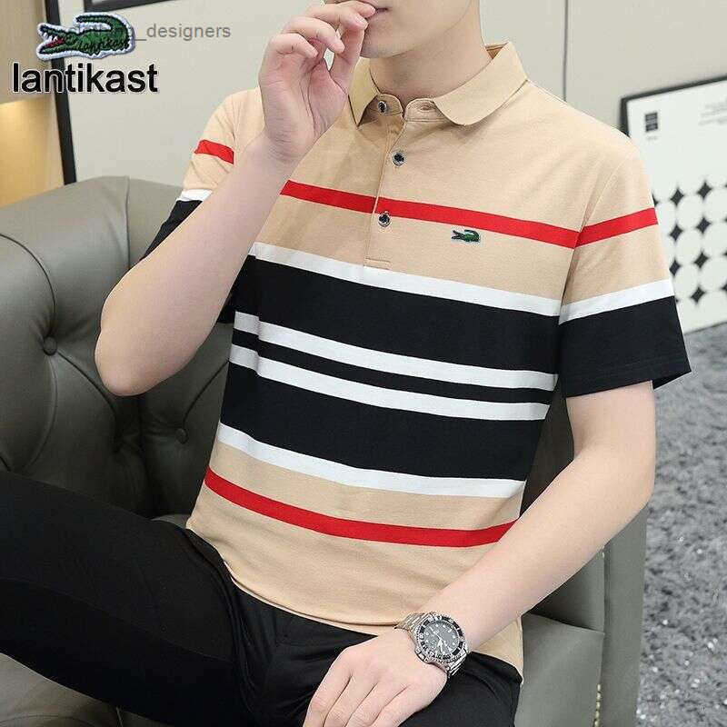 Noble Crocodile 2025 New T-Shirt Polo Shirt Mens Summer Short Sleeve with designer handbag Turn-Down Collar Pure Cotton Top High-End Breathable