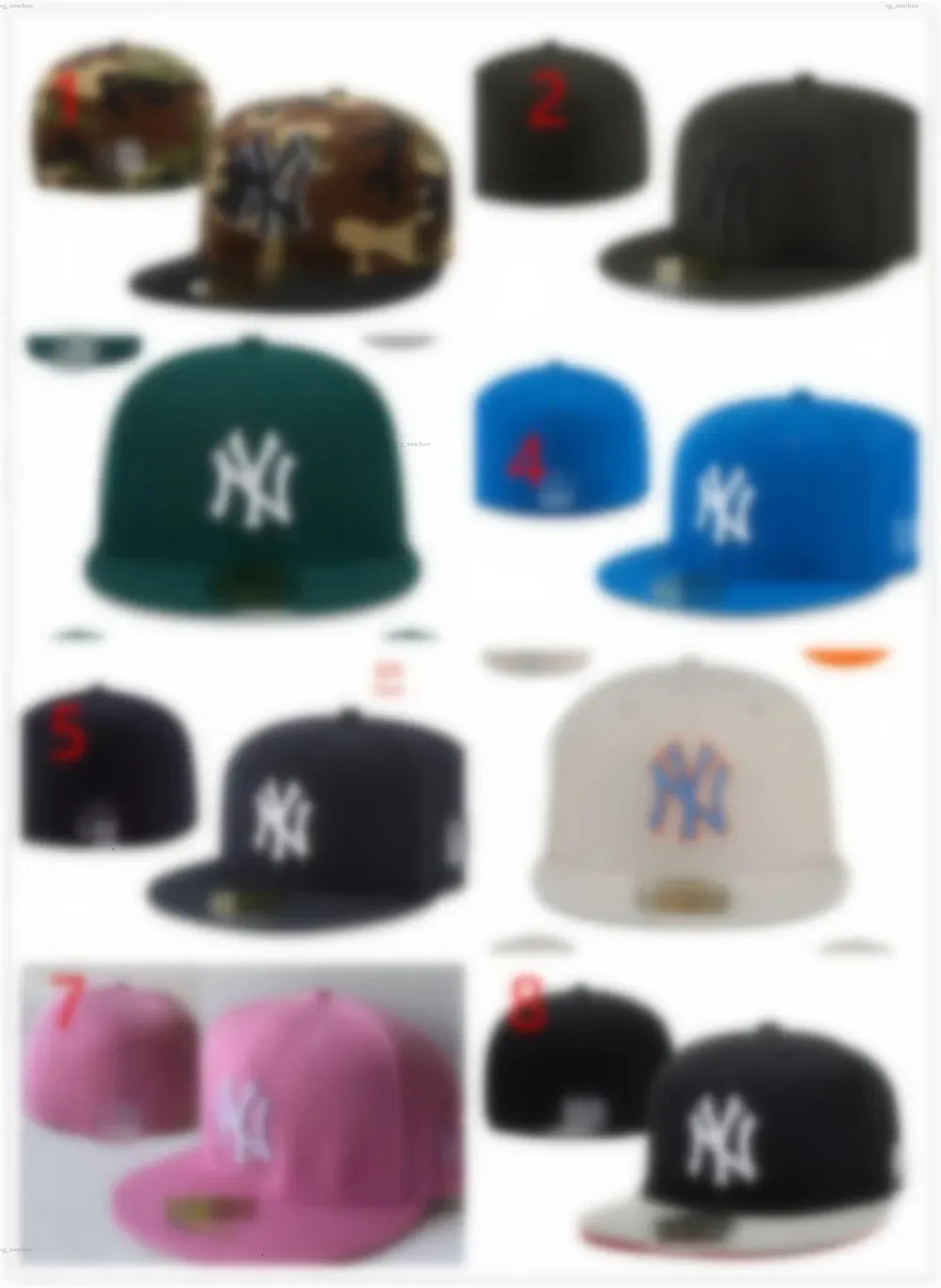 2024 Bonne mode 36 couleurs équipe classique couleur bleu marine sur le terrain Baseball ajusté chapeaux rue Hip Hop Sport York conception entièr