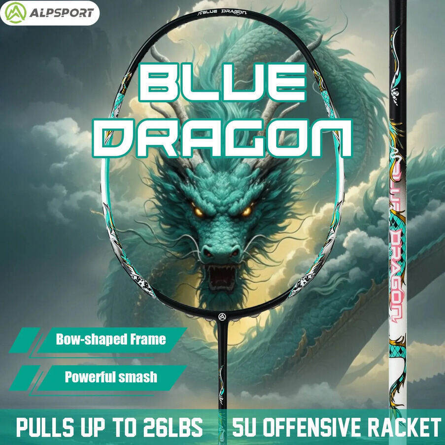 2026 New Outdoor New Lightweight Carbon Badminton Racket Alpsportblue Dragon5u 75G Fiber Frame outdoor Offensive And Defensive Sports Equipment Outd