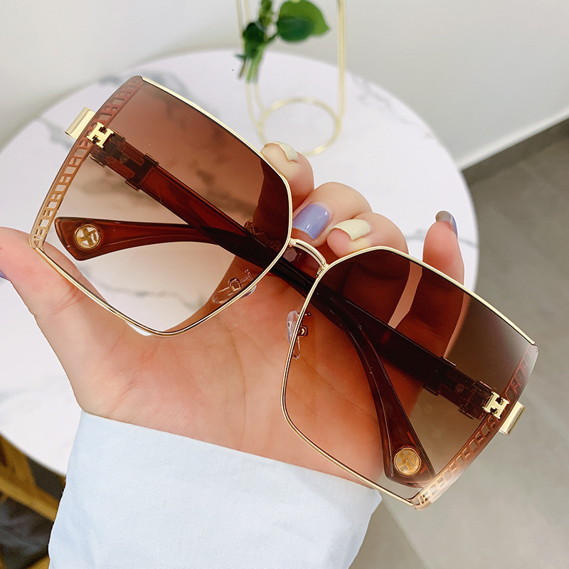 Luxury Brand Designer Sunglasses Sunglasses For Women, UV Protection, Large Frame, Summer, High-End, Internet Celebrity, New Style, Big Face, Slimmi