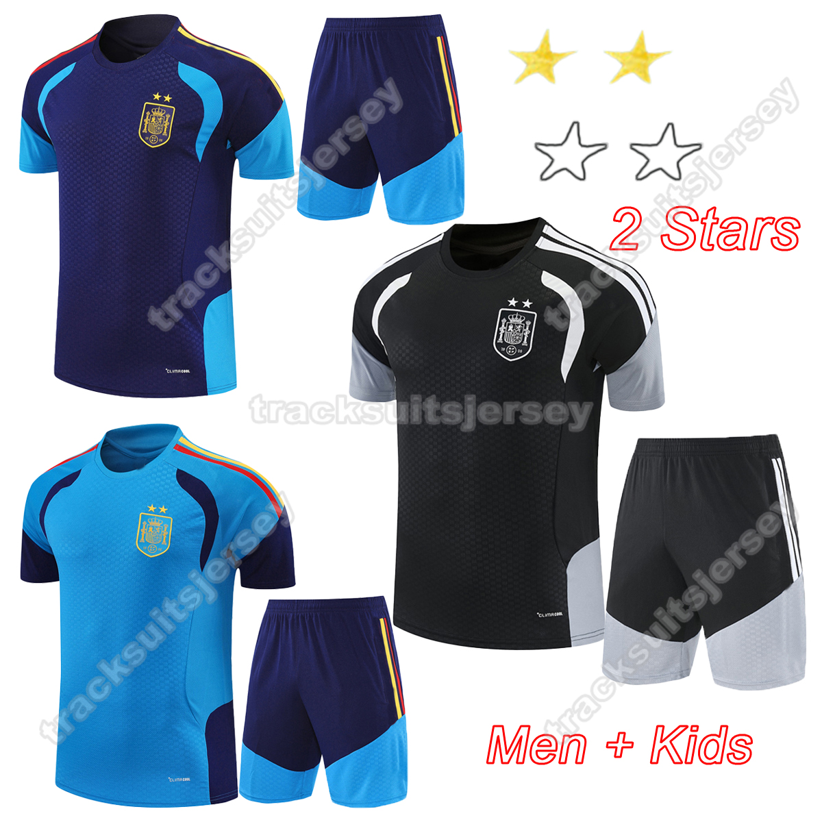 2 Stars spain soccer jersey kids football kits mens training shirt and shorts 26 27 lamine yamal training kit football jersey camiseta espana 2026 2