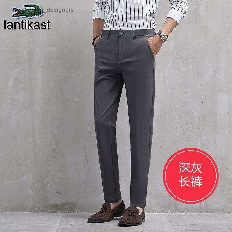 Noble Crocodile Summer New Mens Thin Breathable Casual Business Slim Fit Tapered designer hoodie Dress Eight-Nine Pants