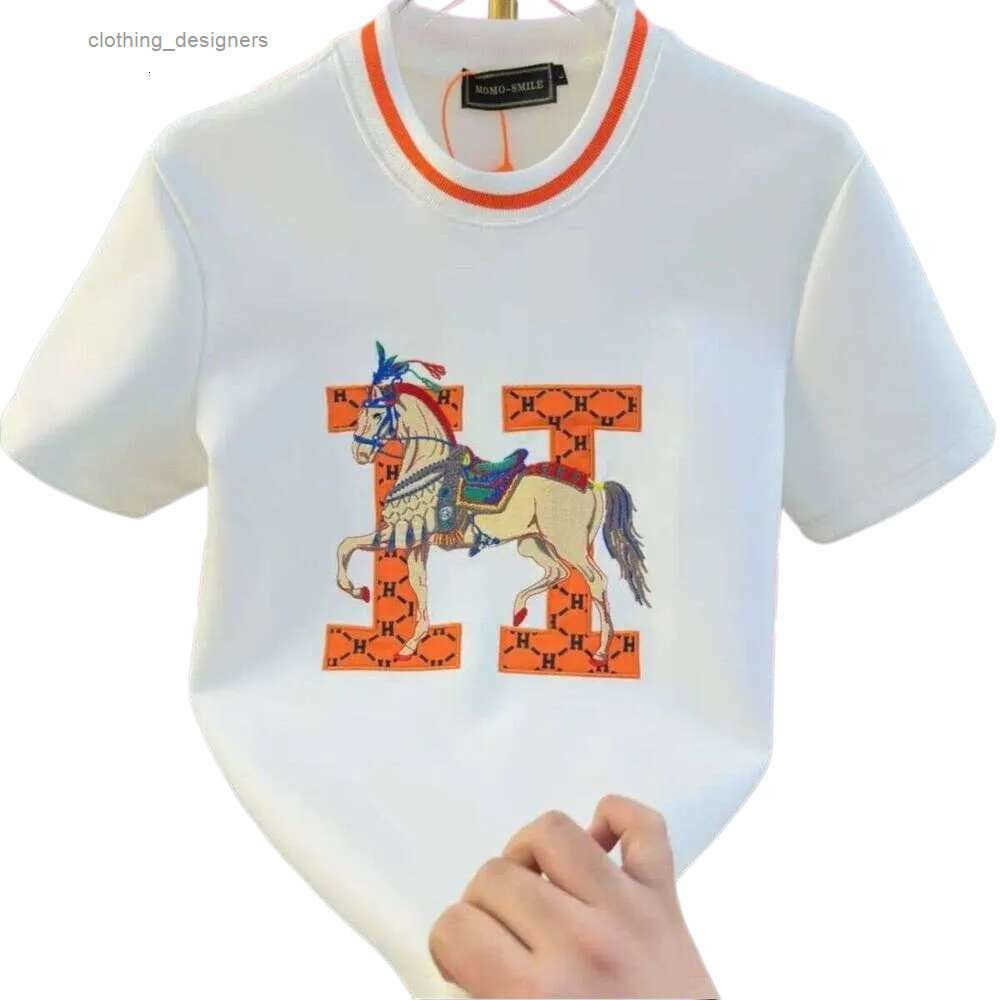 T-Shirts Tees Polos Neck Embroidered Short Sleeve Summer Fashion Trendy Couple Light Luxury Home Casual Mens Clothing