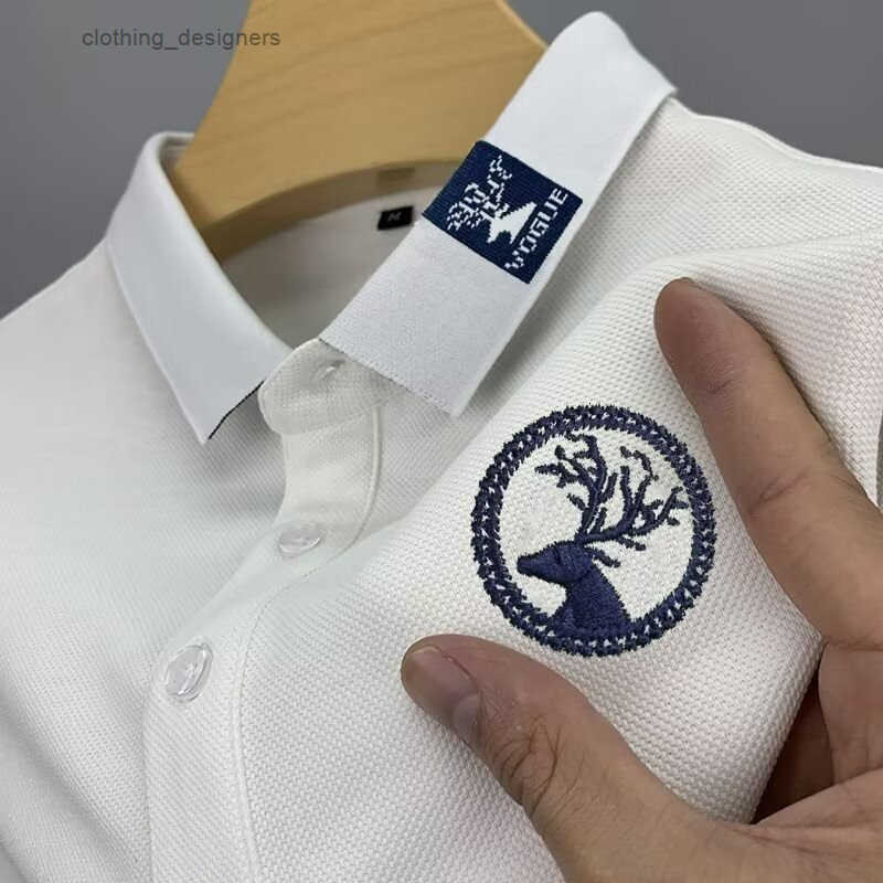 Brand Designer Clothes POLO Mens T-Shirt Short Casual Light Luxury Business Summer New Turn-Down Collar Embroidered Top Sleeve Dad Style