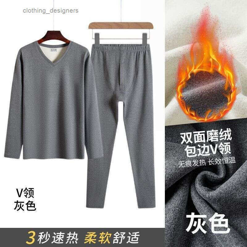 Noble Crocodile Thermal Underwear 2025 New Set Fleece Lined Thickened Mens Long Johns Base Designer Handbag Layer For Autumn And Winter