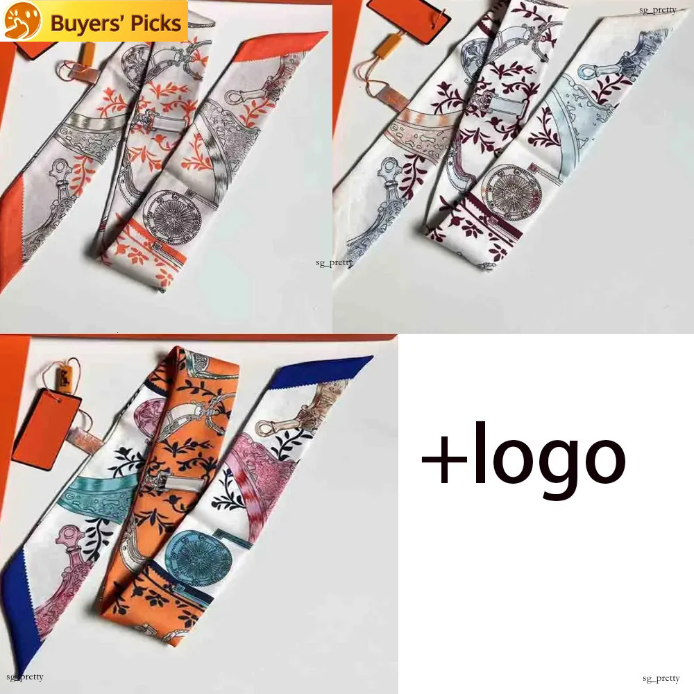 Lettre Imprimer Soie Designer Mode Femme Longue Poignée Sac Écharpe Paris Épaule Sac À Dos Bagages Ruban Foulard Swcj