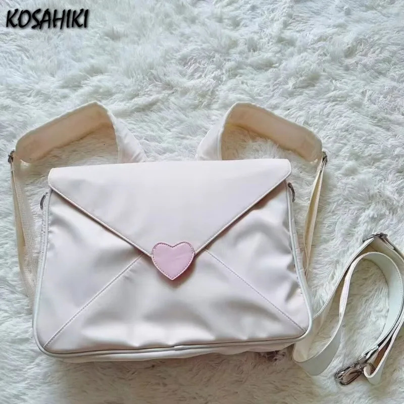 Sweet Heart Fashion Casual Womens Handbags Y2k Aesthetic Chic Shoulder Crossbody Bag Korean Ins Students All Match Laptop Bags 260725BJ