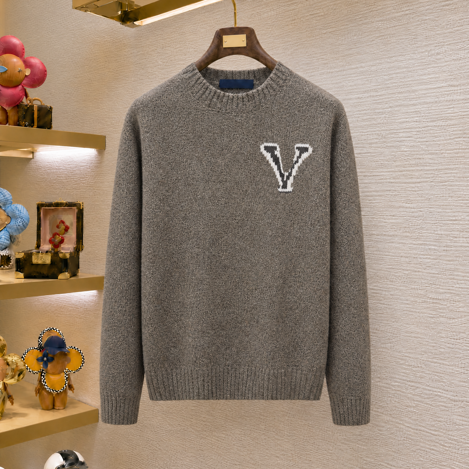 Designer brand high-quality men's sweaters with double-sided floral wool sweaters for fashionable and casual wear