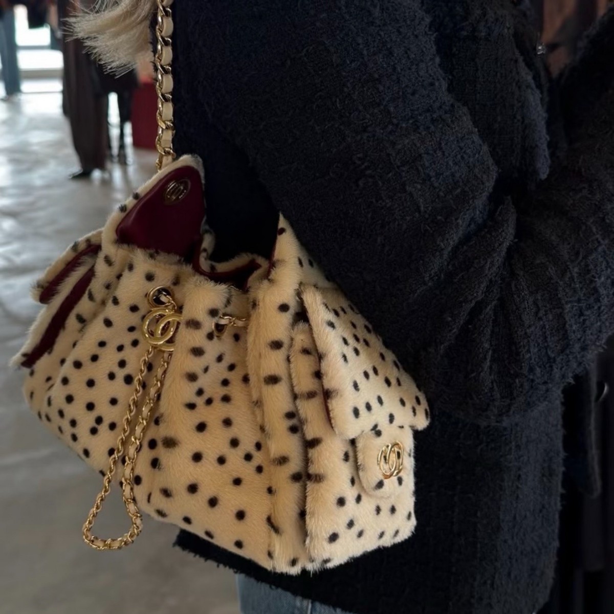 NEW 26A winter Designer bag 25bag luxury bag leopard print Flap bag Top shoulder bag Designer Bags 2026 Trends dalmatian drawstring bucket bag eveni