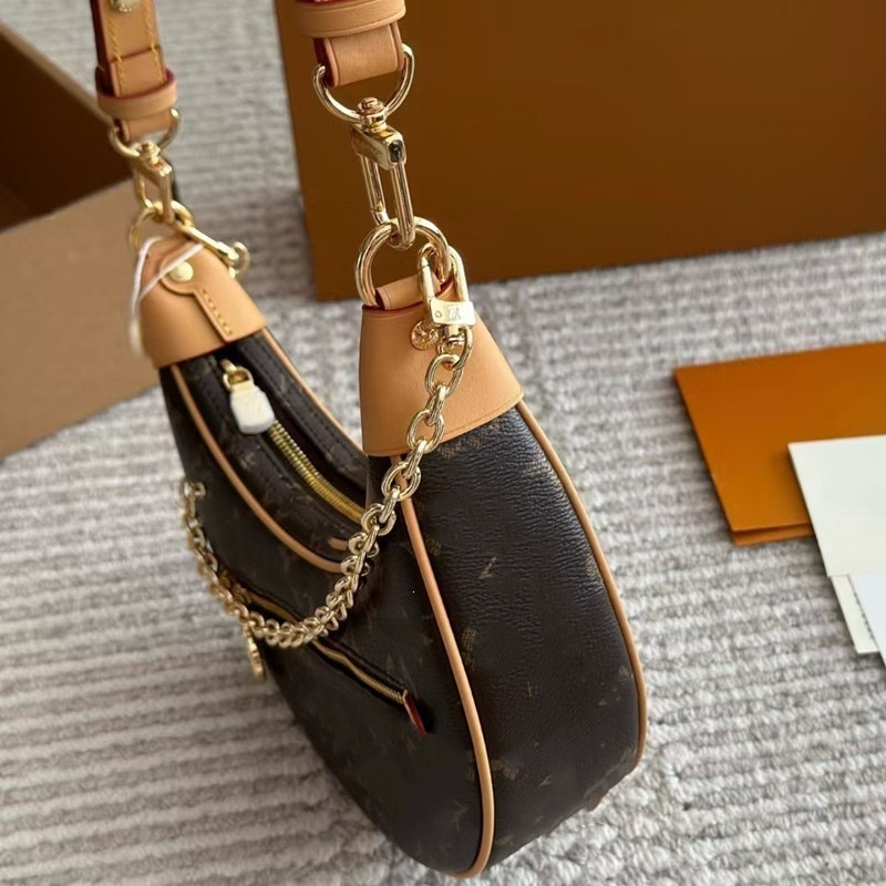 High Version New Floral Pea Underarm Trendy Women's Fashion Versatile Crescent tote bag Single Shoulder designer bag Crossbody Chain Bag