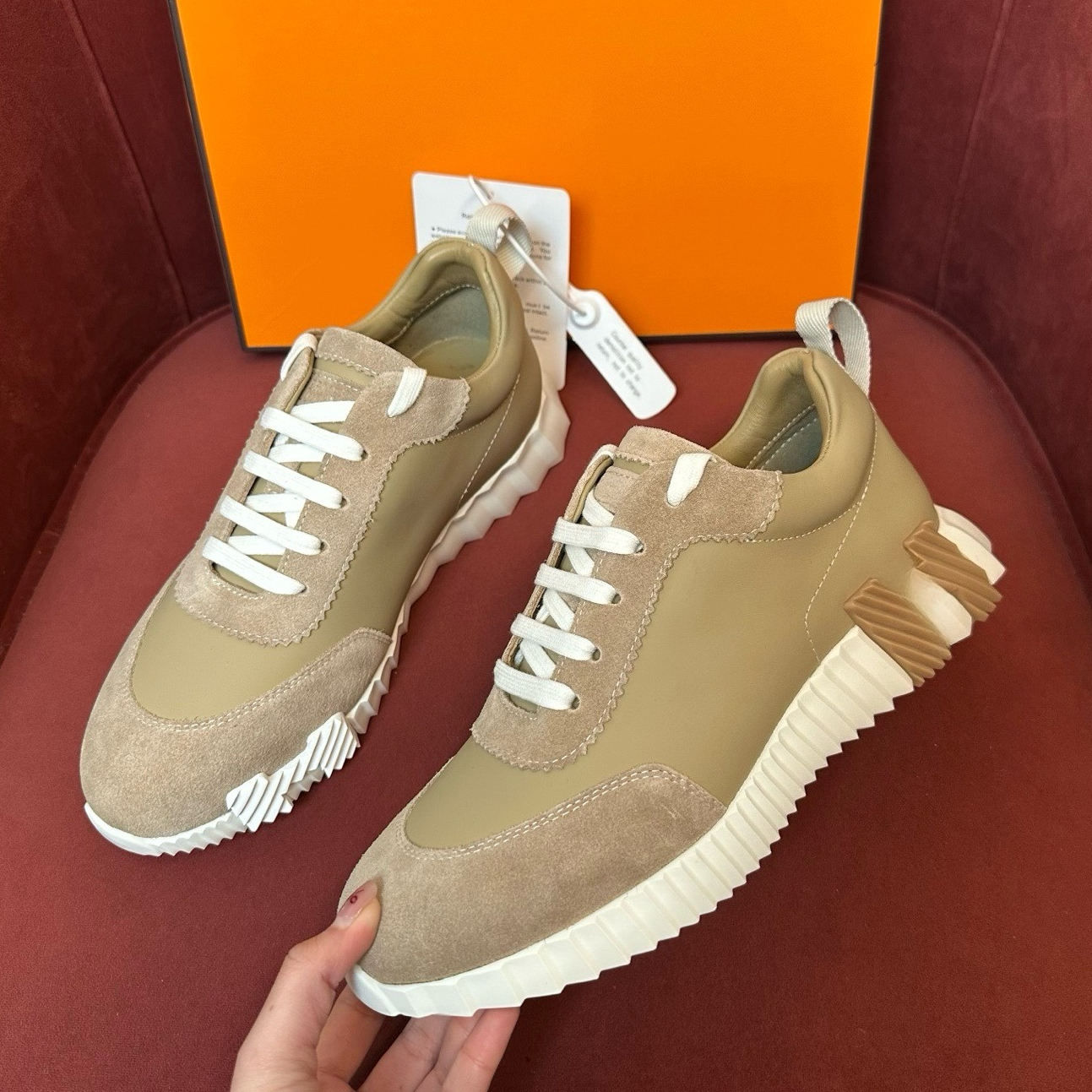 19A Full Handmade Genuine Leather Designer shoe Khaki Colorful Fashionable Casual Sports Shoes Men's and Women's Breathable Thick Sole Str