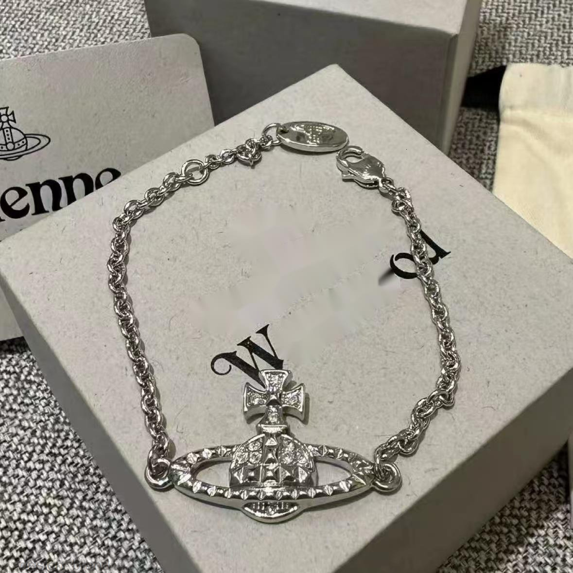 Viviane Jewelry Designer vivianewest wod Charm Braclets Jewlery Woman Classic Saturn Pearl Bracelet For Women Unique Planet Bangle