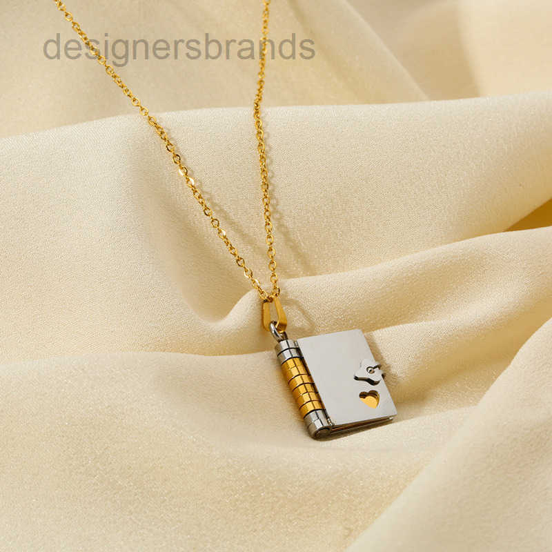 Styles Designer Book Can Open Pendant Lovers New Personality Necklace Collarbone Chain Jewelry Gift Gold Sier Stainless Steel Wholesale