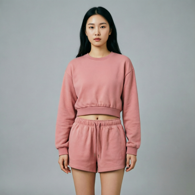 Designer Cropped Sweater Yoga Sweatshirts+Shorts Crew Neck Pullover Womens Short Jumper Studio-to-street Weekend City Jogger Sportswear with Chrome