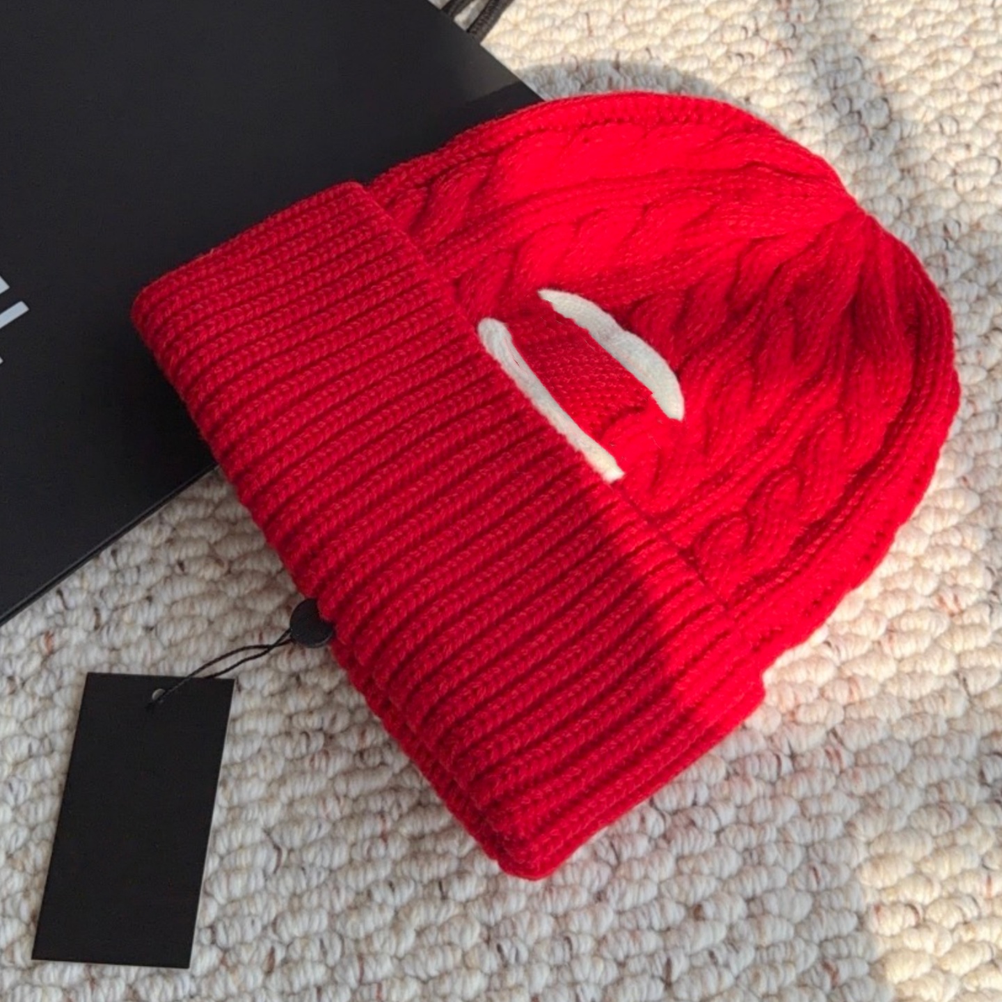 red beanie beanie designer bonnet designer beanie hat skull cap bonnet luxe retro mixed-color chunky knitted cold cap for autumn and winter travel b