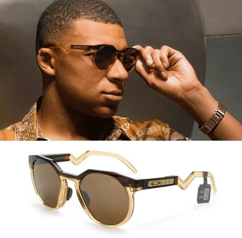 Luxury Designer Sunglasses Mbappe Signature Model Polarized UV400 Eyeglasses Geometric Transparent Gold Frame Fashion Men Women Driving Outdoor Trav