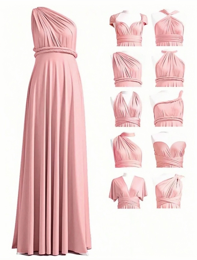 Plusieurs façons de porter une robe sexy et superbe robe longue à plusieurs bretelles pour les demoiselles d'honneur, les banquets et les animate