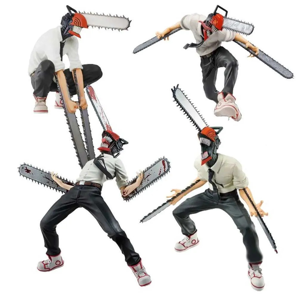 2026 New 16Cm Chainsaw Man Anime Denji Figure Power Action Pochita Fighting Stance Scene Ornament Model Doll Makima Boxed Toys 4 Style Toys d