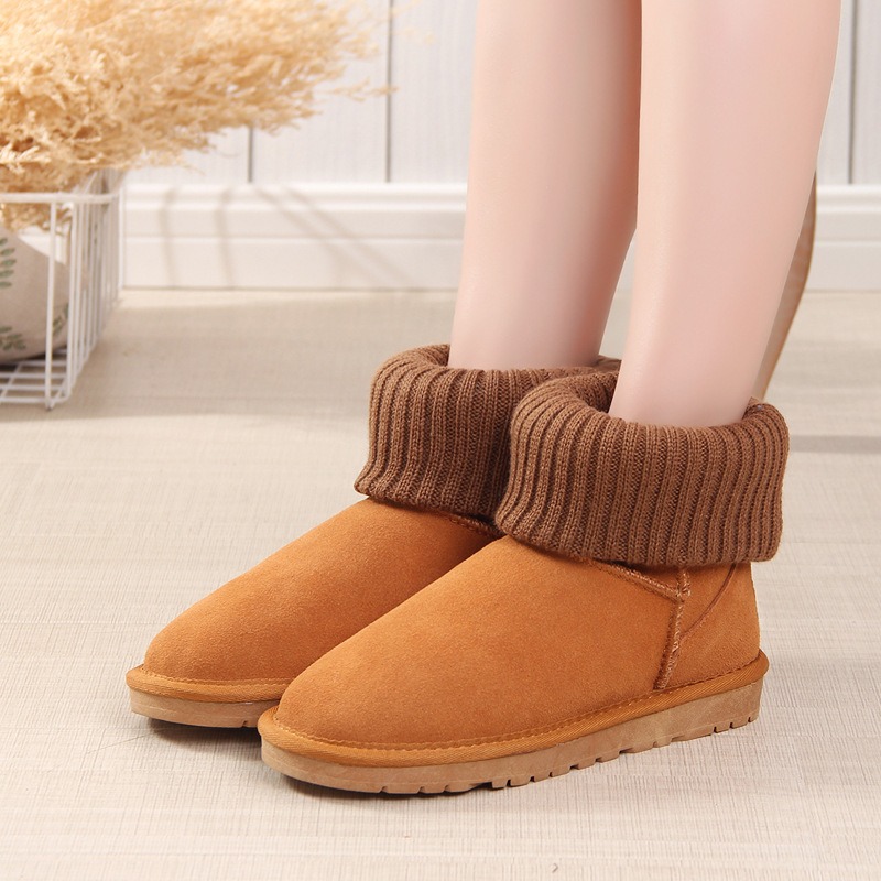 Snow Boots Women's Short Boots New Anti-Slip Soft Thick Sole Comfortable Warm Waterproof upper Men And Women Same Size 35-44