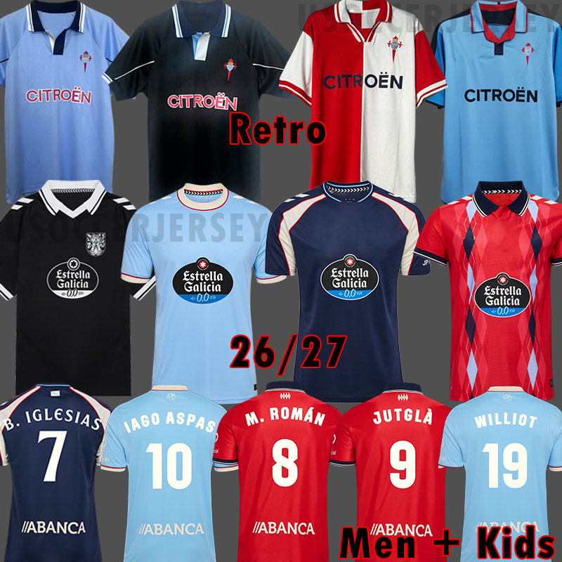 2026 2027 RC Celtaes Vigos Soccer Jerseys Vintage Oliveira Dos Cen Anos IAGO ASPAS 26 27 MOSTOVOI 1997 98 99 Classic football shirt 2001 03 Retro