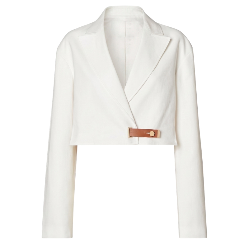 New Women's Viscose Design Coats Jackets Tailored Blazer Vintage Letter Button Coat Blouson Tops Girls Runway High End Crop Tops Long Sleeve Sh