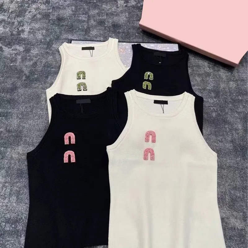 woman designer tank top women wet tank top womens t shirt Summer vest sleeveless womens Designer Embroidery Knitted Vest Sport Breathable Yoga Vest