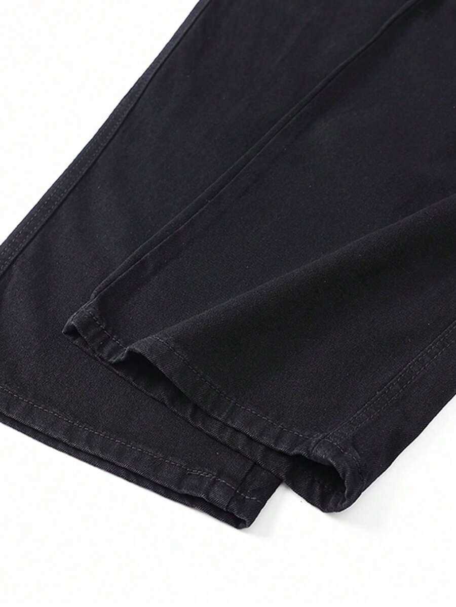 Men Drawstring Baggy Washed Denim Jeans Anime Red Gold Cross Retro Graffiti Letter Print Y2K Alt Street Loose Straight Casual Pants Z260727 S260826Q