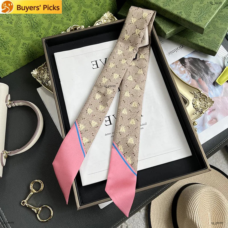 Foulards de luxe pour femmes 100% soie, taille 86*5, sacs à cravate, bandes de cheveux de marque, Design à la mode, cadeau de noël