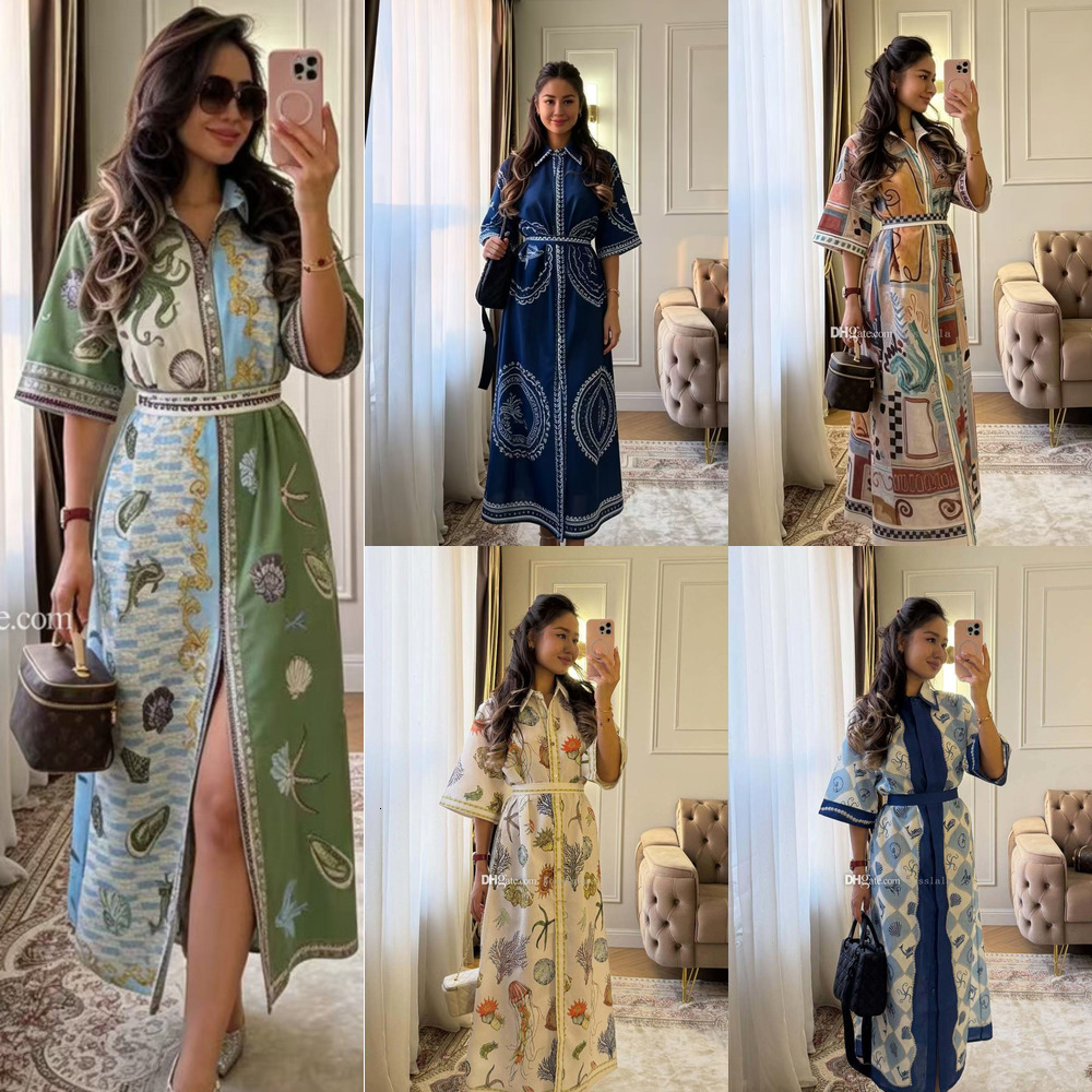 Womens Long Dress Designer New Shirt Dresses For Woman Fashion Casual Slim Fit Linen Blend Skirt