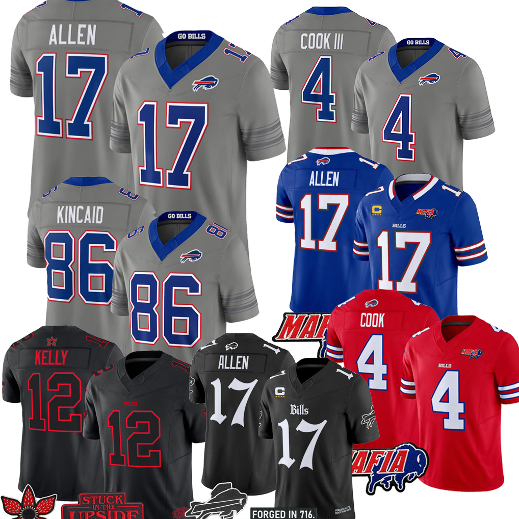 Buffalo Billss 2026 New Gray Nickel City Football Jerseys Josh Allen James Cook III Keon Coleman DJ Moore Khalil Shakir Dalton Kincaid Hoecht Dion D