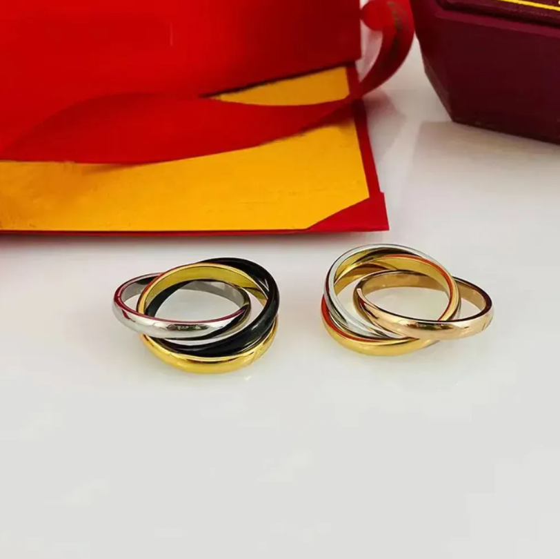 Designer Trinity rings Women Ring Luxury Classic Fashion Three ring rings Original Box Birthday Gift Multiple Colors Valentine Day Christmas Wedding