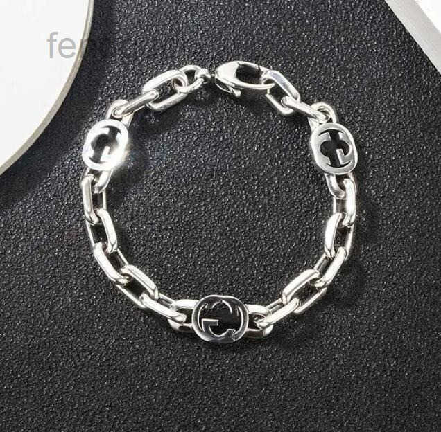 Designer woman 925 sterling silver bracelet fashion men and lady couple bracelet man outdoors street hip-hop bracelet high quality classics letter j