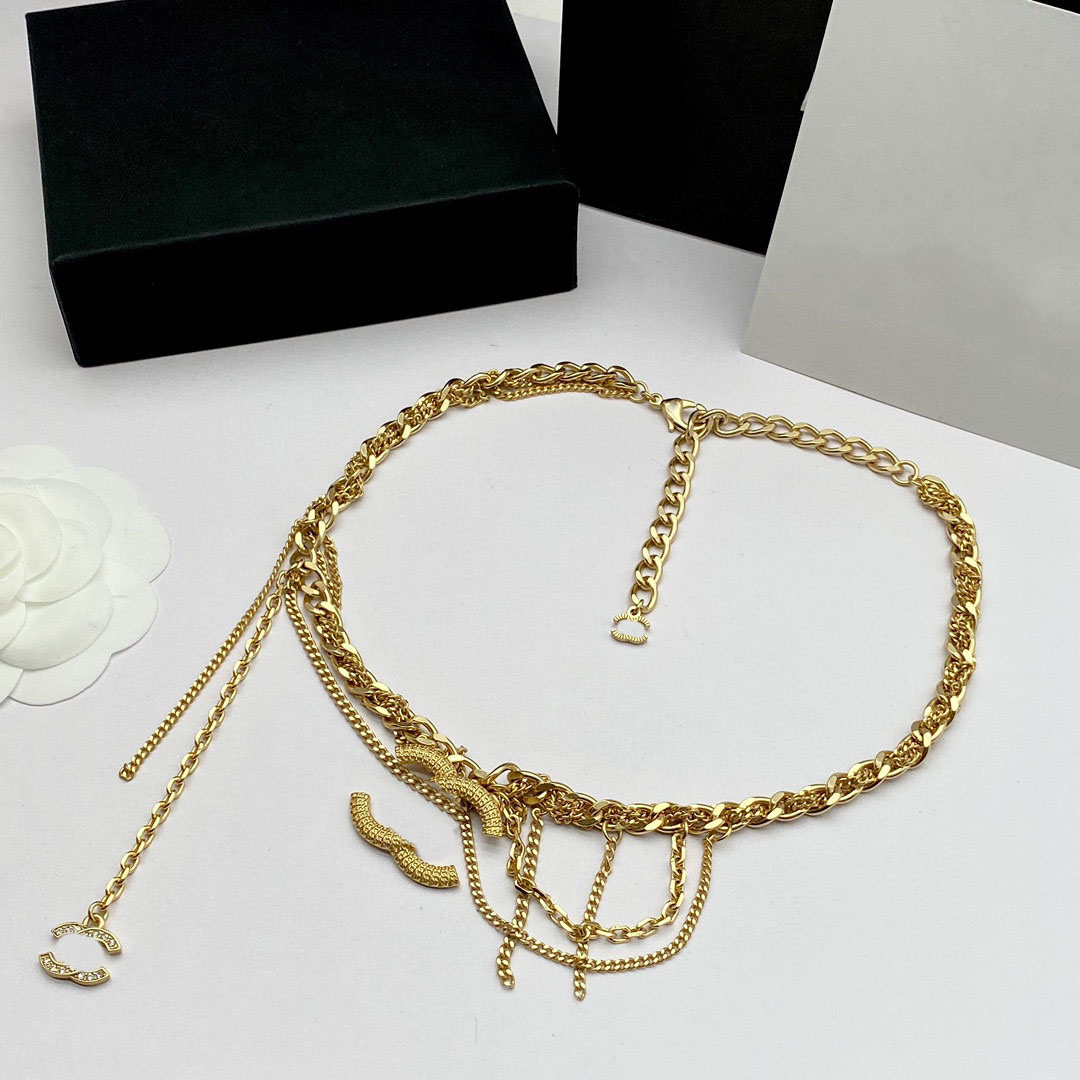 Bestseller Women Necklace Choker Chain Letter 18K Gold Plated Tassel Necklaces Designer Necklace Pendant Jewelry Accessories