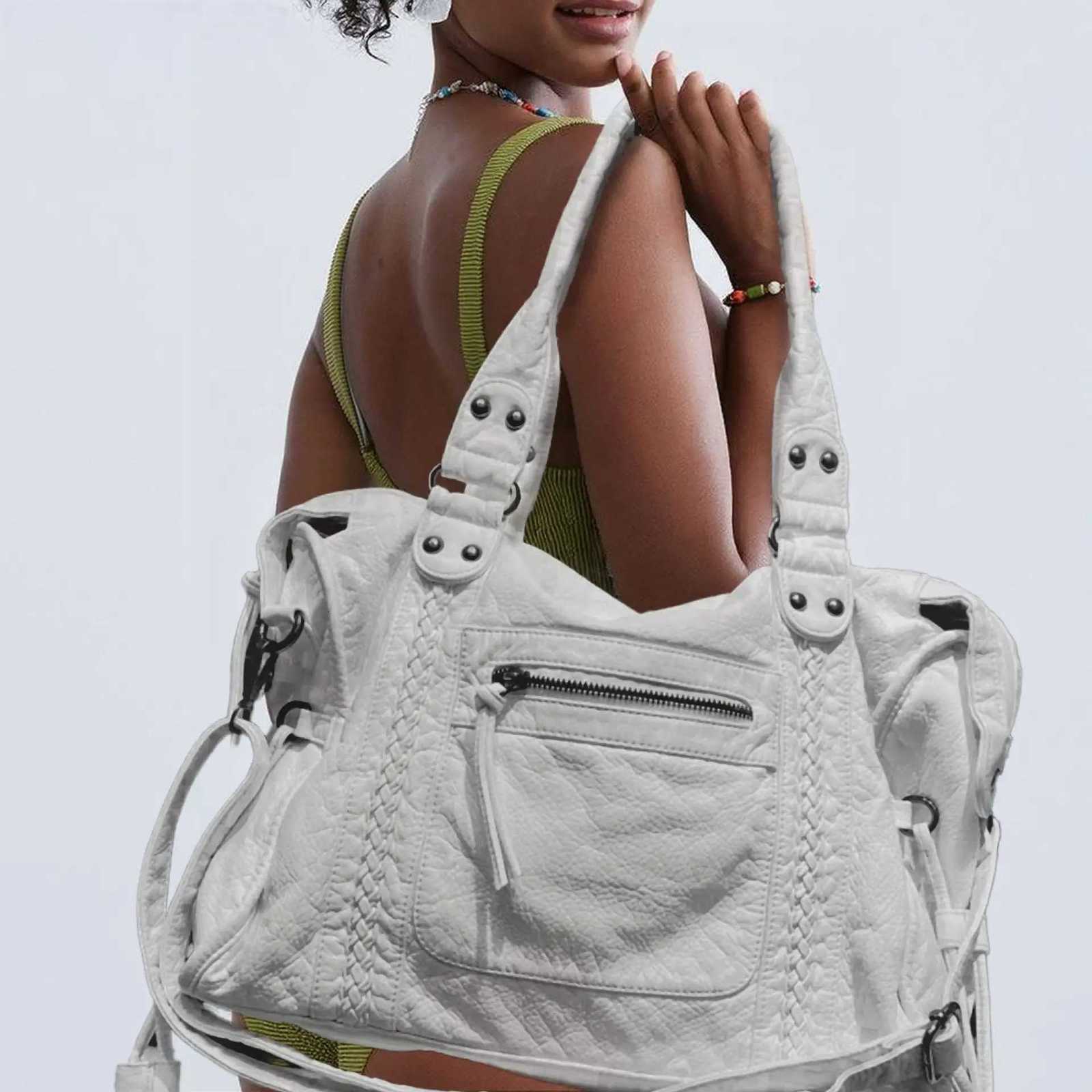 Ladies Fashion Y2K Street Hot Girl Motorcycle Tote Large Capacity Retro Vintage Single Shoulder Bag X260728