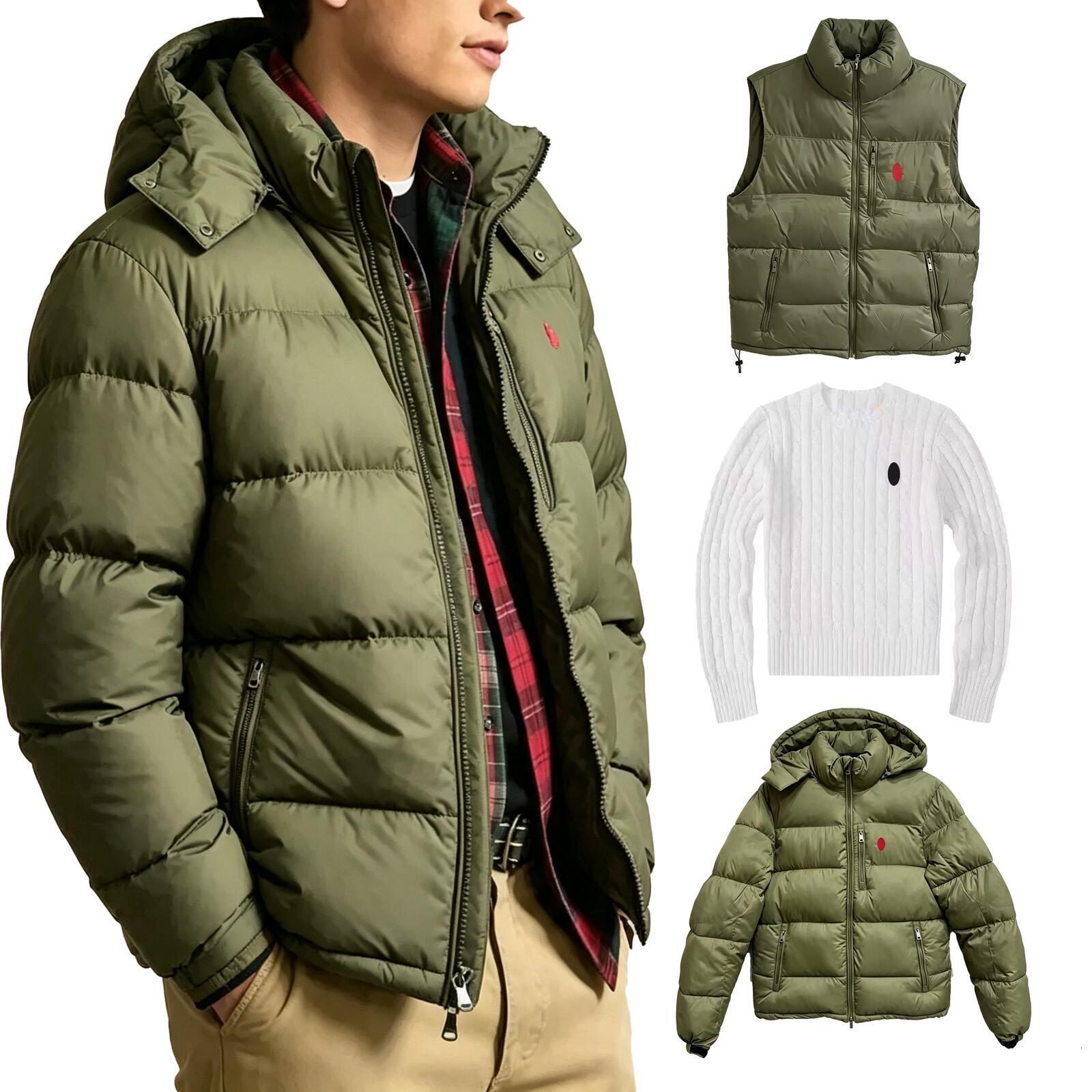 Luxury Mens Puffer Vest with Stand Collar ra1pyylauren Embroidered Pony Full Zip Quilted premium quality Warm Winter Outerwear for men women Europe