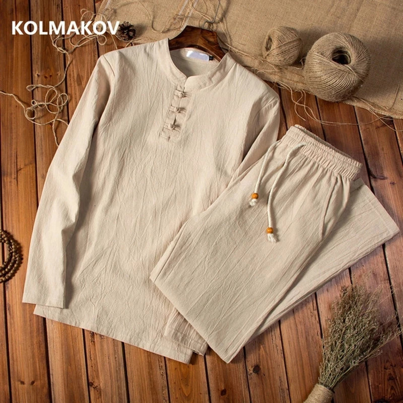 Shirt trousers 2026 autumn fashion men shirt spring Man Cotton and linen shirts long sleeve mens casual shirts men M to 5XL 260725BJ