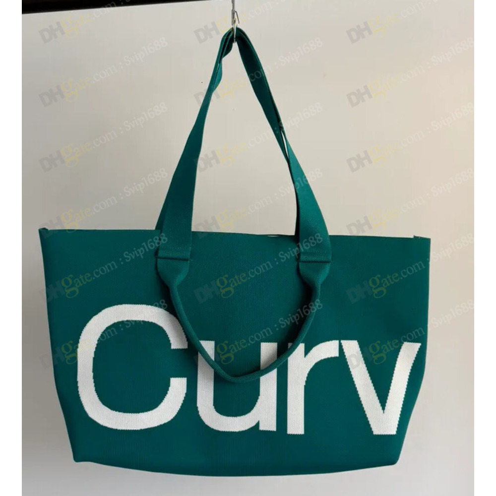 New Model Simple Large Capacity Shoulder Back Casual Handbag High Quality Ladies Ladies' Style Curved Letter Canvas Travel Bagtote Totes