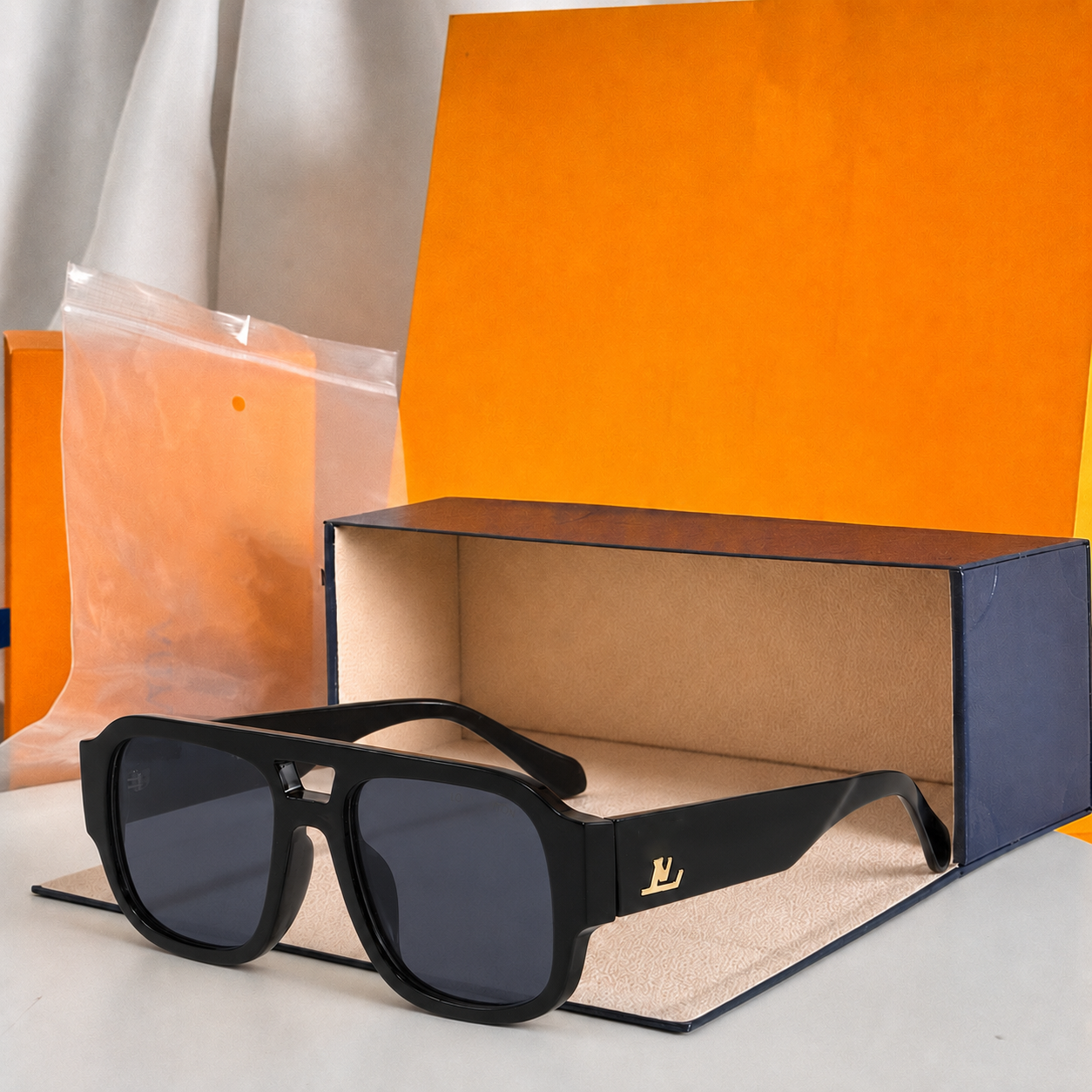 Designer pour femmes hommes lunettes de soleil de haute qualité luxueux classique élégant décontracté cadres surdimensionnés lettrage en métal ad