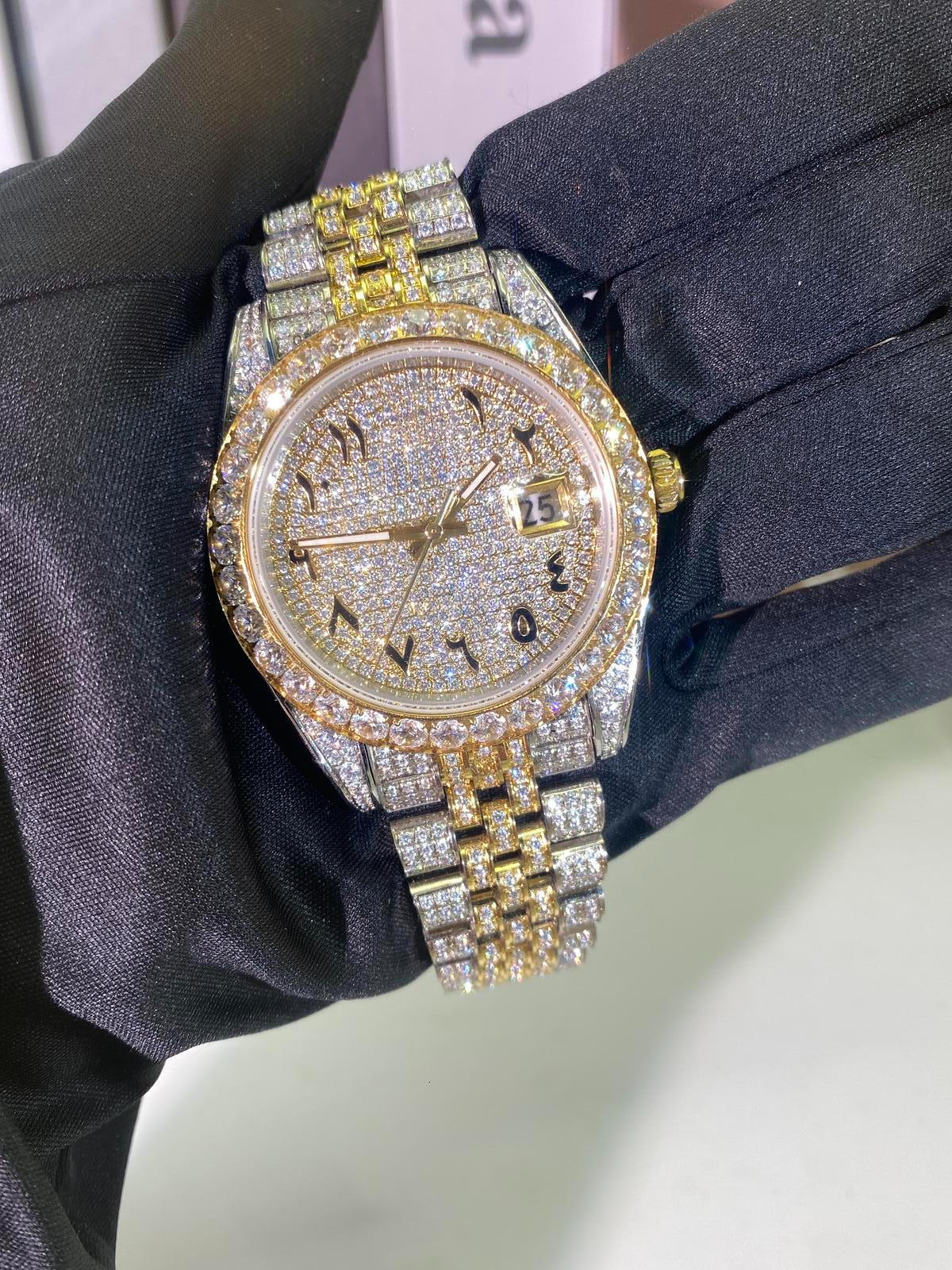 vvs top quality watchwatches diamond testedGRA certificate Pass Tester Mens Square Wrist Iced Out Stainless Steel Buss Down Custom Watch Brand trend