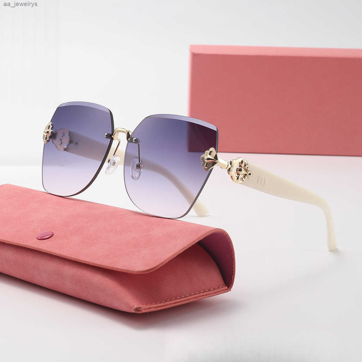 2026 New Designer Sunglasses Large Frame Light Luxury frameless Fashion Womens Sunglasses Anti UV High end Sunglasses Shades for Beach u0026 Daily U