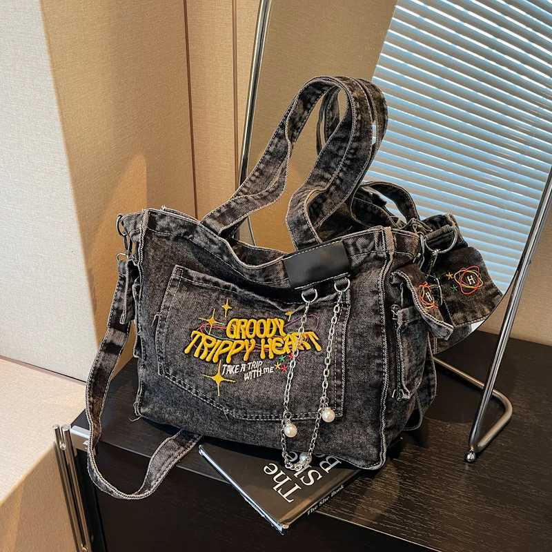 Large Capacity Denim for Womens Versatile Commuting Travel Casual Crossbody Storage Bag Handbag X260728