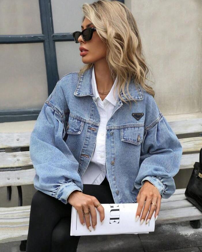 designer jacket women autumn washing short style jeans jackets long sleeve denim blazer womens coat RADA6669