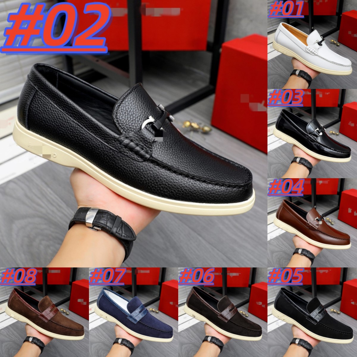 2026 New Arrival Metal Buckle Thick Sole Loafers Size 38-46 Designer Men Genuine Leather Slip On Casual Platform Shoes Non-Slip Height Increasing Da