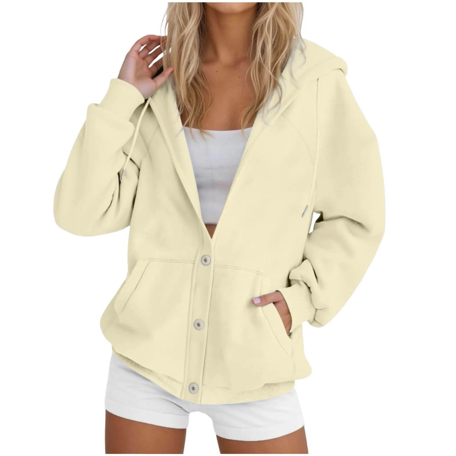 Small Womens Sweatshirt Women Fall And Winter Solid Color Long Sleeve Hooded Sweatshirt Jacket Teen Girl Sweatshirts Hoodies 260725BJ