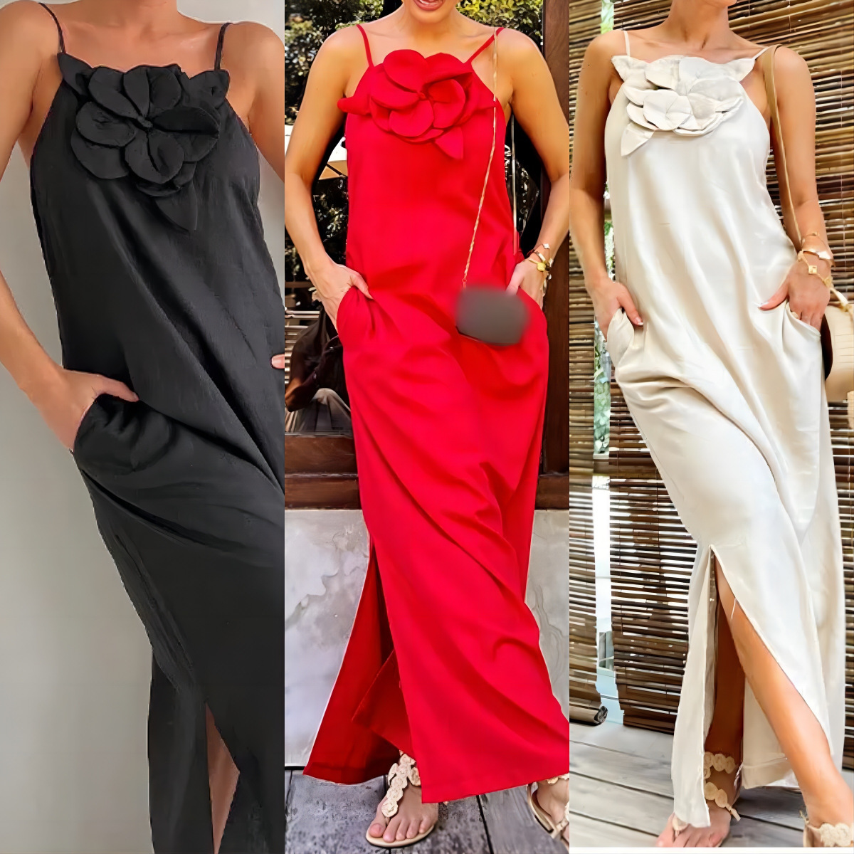 Camisole de nouveau style printemps-été européen et américain avec motif floral tridimensionnel, robe sans manches en coton et lin pour femmes AA