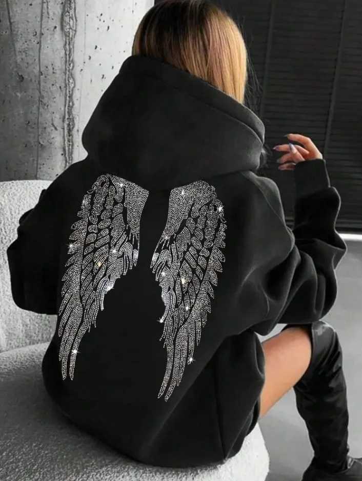 2026 Glitter Angel Wings Hoodie Womens Street Loose Long Sleeve White Pullover Fashionable 2000 Harajuku Casual Sweatshirt X260728